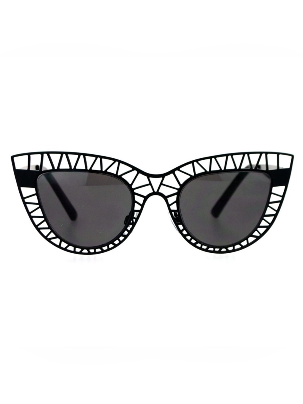 Black Cutout Cat Eye Sunglasses - Women's Fashion Accessory - Picture 3 of 5